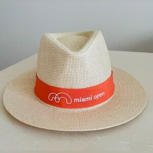 Miami Open Tennis Logo Fedora Crown Panama Style Hat Official Merchandise Unisex